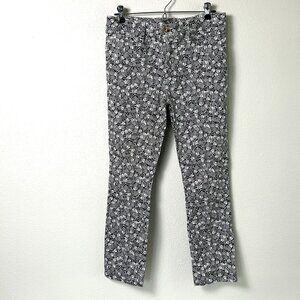 By Anthropologie Bowery Pineapple Pants Size 4 Black White Ankle Taper Stretch